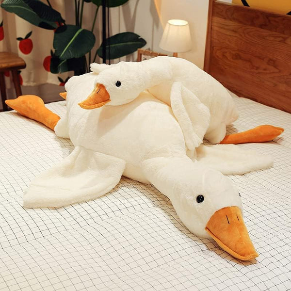 Goose Stuffed Animal Plush Toy, 20 Inch Cute Duck Pillow Doll, Gift for Anxiety Kids and Friends, White