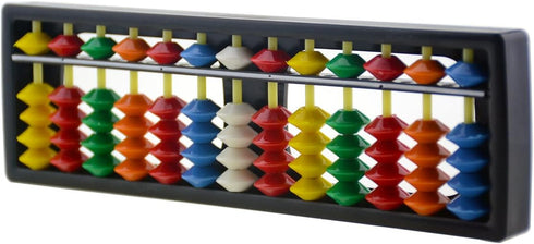 13 Digits Rods with Colorful Beads, Plastic Abacus Arithmetic Soroban for Kids