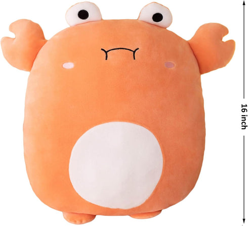 lannery 16 inch Crab Plush Pillow, Crab Plushies Toy Kawaii Crab Stuffed Animal Toy Gifts for Room Decor Birthday