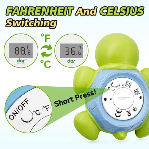 Baby Bath Thermometer, Digital Water Temperature Thermometer with 3 Color Backlit, Safety Bath Tube Toy