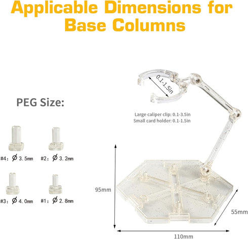 DDUNG Action Figure Stand, Versatile and Sturdy Display Holder Base for 6-8 inch Models, 2 Pcs