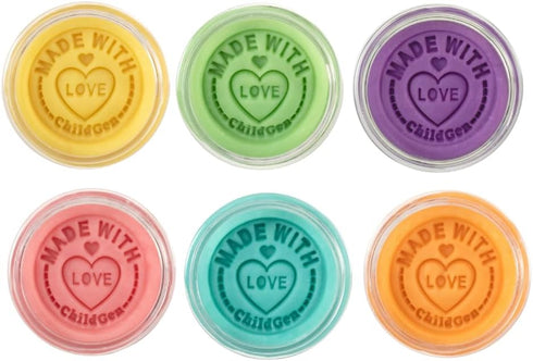 Set, 6-Pack 4.5-Ounce ChildGen Natural Play Dough Non-Toxic, Super Soft, Long Lasting Playdough, Modeling Dough, Kids