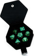 UDIXI Malachite Stone Dice Set, 7PCS Gemstone Polyhedral D&D Dice with Gift Case for Dungeons and Dragons Games