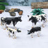 Realistic Farm Cow Model Figures Toy Set, 4pcs Cow Statues Family Figurines Collection for Preschool Educational Play
