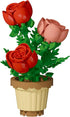 Jollcnoia Rose Flower Potted Bonsai Building Toys Blocks Particle Flower Botanical Mini