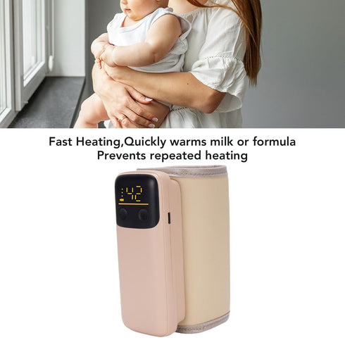 TARSHYRY 6 Settings 6000mAH Baby Bottle Warmer, Portable Fast Milk Warmer with LCD Screen Temp Battery, for Breastmilk