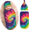 Tie Dye Colorful Rainbow Newborn Swaddle Blankets Beanie Hat Sets, Soft and Stretchy Baby Blanket for Baby Shower