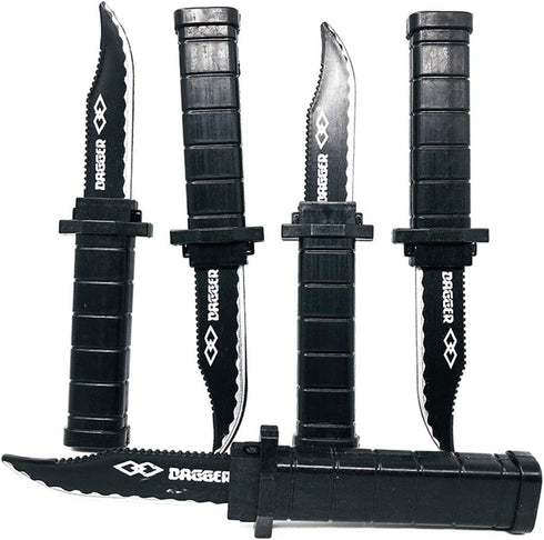 4 Pcs Retractable Fake Knife Toy, Plastic Funny Trick Gadget Props for Halloween Fools Day Party