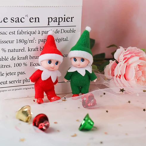 Baby Elf Mini Tiny Toddler Elves Kid Craft Babies Doll Decoration Accessories for Girls Boys Kids Adults (Red)