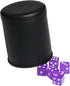 Leatherette Dice Cup with Felt Lining, Quiet Shaker for Playing Yahtzee/Farkle/Liars Dice/Board Game