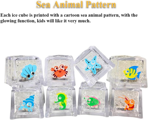 8 Swimming Novelty Kids Bath Toy PCS Simulation Ice Cube Liquid Water Sensor Mutlticolor Glowing Luminous Ice Cube