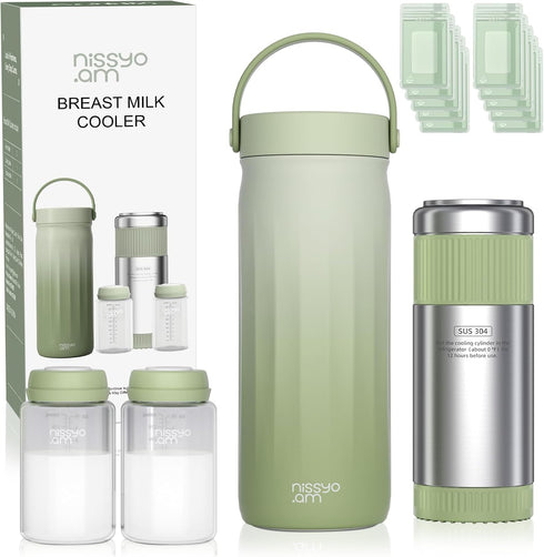 NISSYO.AM 22oz Stainless Steel Breastmilk Cooler - 24Hrs Portable Breast Milk Chiller for