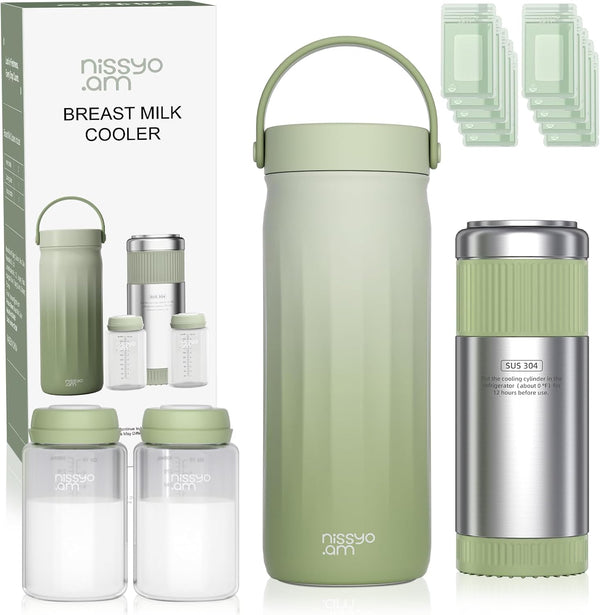 NISSYO.AM 22oz Stainless Steel Breastmilk Cooler - 24Hrs Portable Breast Milk Chiller for