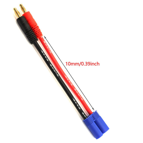 DGZZI 2pcs EC5 Male Connector to 4.0mm Banana Male Plug Lipo Battery Balance Charging Cable, 12 AWG Silicone Wire
