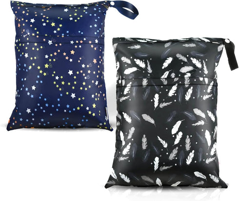yuntop 2 Pcs Waterproof Reusable Wet Dry Bag for Diaper Baby Cloth Gym
