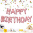 TONIFUL Rose Gold Happy Birthday Balloons Banner, 16 Inch Mylar Foil Letters for Birthday Decorations