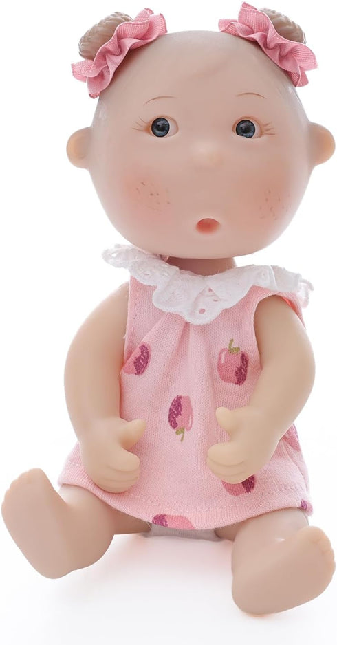7 Inch 5 3+ Potato Baby Doll, Mini Baby Doll with Movable Joints, Thumb-Sucking Pose, Full Body Vinyl Doll for Play
