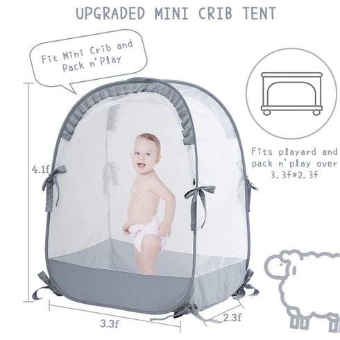 L RUNNZER Pack Pack R07s-blue Baby and Play Tent, N Play Canopy to Keep Baby from Climbing Out, Crib Tent for Playard