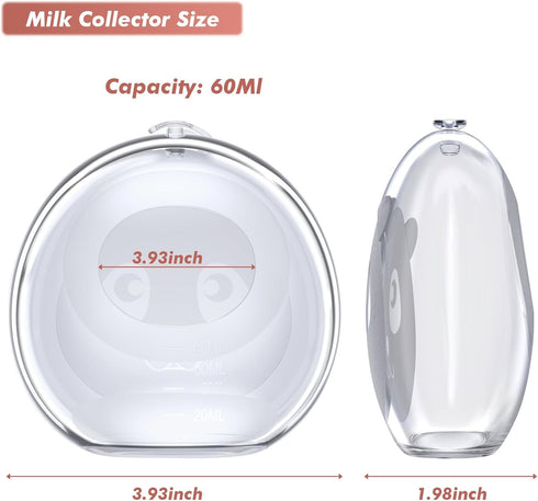 FCF BPA-Free,2.8oz/80ml,2 Pack Wearable Milk Collector | Silicone Milk Collectors