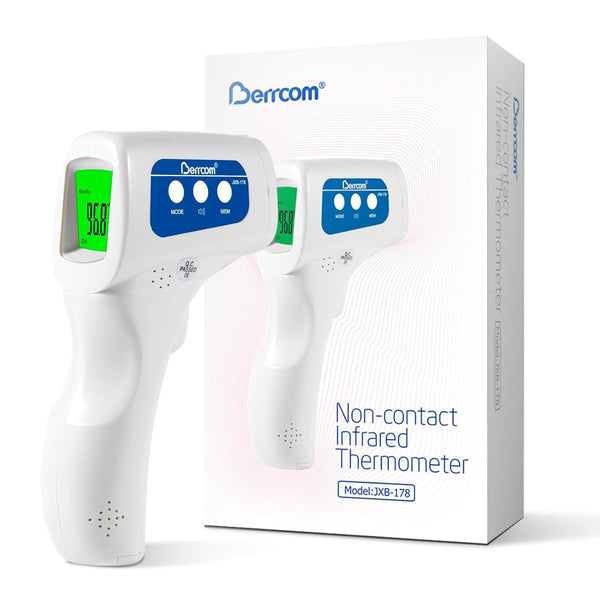 Berrcom Thermometer, 3 in 1 Contactless Infrared Fever Check for Forehead, Ideal for Baby, Kids, Adults (White)