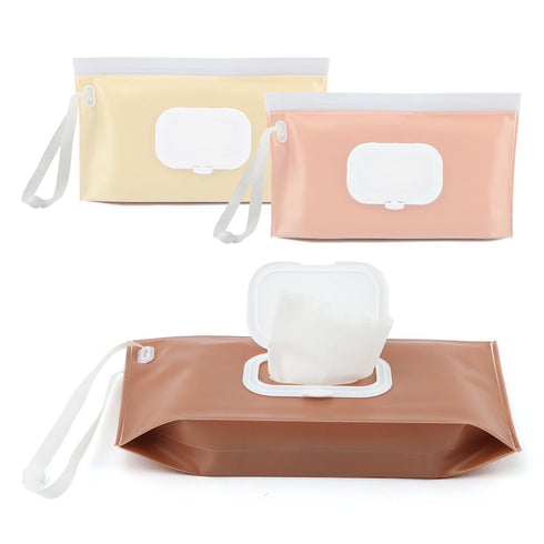 PUXING 3 Pack Wipe Dispenser Refillable Baby Wipes Container for Travel Portable Wet