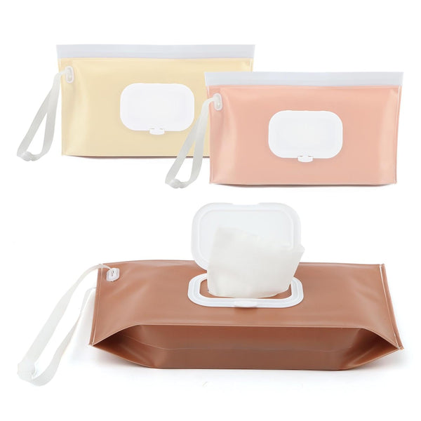 PUXING 3 Pack Wipe Dispenser Refillable Baby Wipes Container for Travel Portable Wet