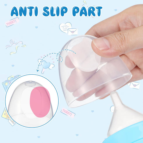3 Pack 2.44X2.44X2.16In Baby Bottle Caps Replacement Compatible with Pigeon Milk Bottle Lids Leak-Proof Feeding Bottles