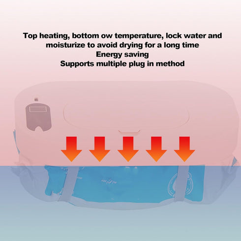 NOENNULL (4 Baby Wipe Warmer Constant Temperature Portable USB Powered Wet Wipe Warmer Dispenser for Home Car Outdoor