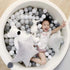 Baby Ball Pit - Soft Round Memory Foam Playpen for Indoor Outdoor Use, Balls Not Included (White)