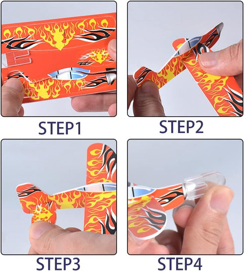 50 Pcs Foam Gliders Planes Toys - Paper Airplane Party Favors, Outdoor Flying Toys, Bulk for Classroom Prizes
