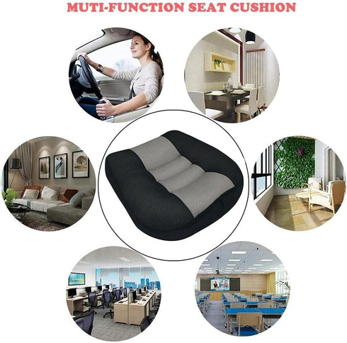 Car Booster Seat Cushion, Breathable Height Boost Mat, Portable Mesh Car Seat Pad for Car Office (Black/Gray)