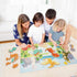 BEESTECH Beginner Dinosaur Puzzles, 8 Pack Educational Jigsaw Puzzles for 2-4 Year Old Toddlers with Dinosaur World Map
