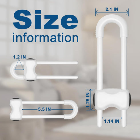 Locks,4 Pack Cabinet Locks for Babies,Child Proof Cabinet U-Shaped Baby Proofing Cabinets,Child Locks for Cabinets
