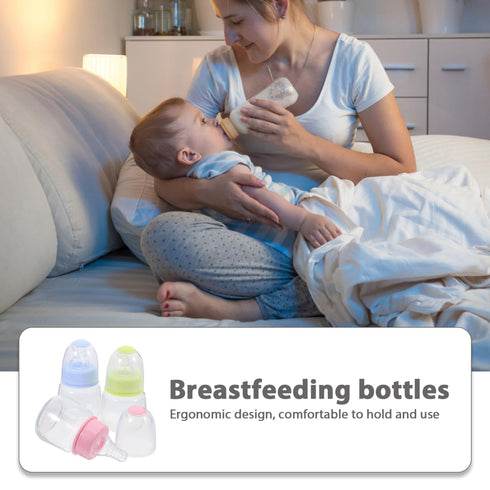 3pcs Kisangel Mini Baby Bottles Nursing Baby Bottle Plastic Travel Food Feeder for Milk Cereal