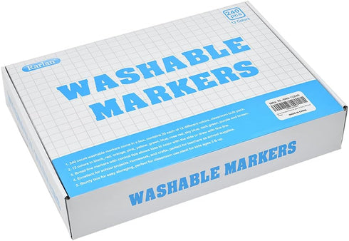 Rarlan pack, 12 240 Count Washable Markers Bulk, Markers for Kids, Bulk Colors