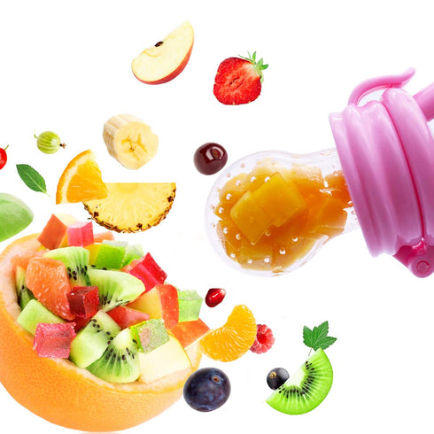 Stand-Up Teething Toys for Babies 0-12 Months, Teethers with 2 Baby Fruit Feeders and 4 Baby Teether, BPA Free