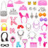 BARWA 40 PCS Doll Accessory Bags - Crown Necklace Comb for 11.5 inch Doll Xmas Gift