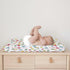 Watercolor Summer Flamingo Changing Pad Covers, Tropical Leaves, Lemon Pineapple Watermelon, Soft Stretchy Diaper