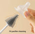 Theodate Pierre Set, 6 Baby Bottle Brush Silicone, White and Gray, Piece, Base Supprt, for Bottles, Nipple, Straws