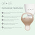 Ali+Oli (2-pc) Food & Fruit Feeder Pacifier Set (Oat & Coco), BPA-Free Silicone for Baby