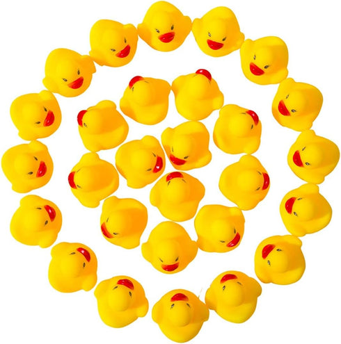DZTIAN 51-Pieces Float & Squeak Mini Rubber Duck Baby Bath Ducky Sound ShowerToys for Kids Celebrate The Joy of The