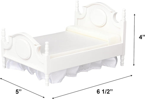 Mini Bed Set Dollhouse Furniture, 1/12 Scale Realistic Bedroom Accessories for 6 Inch Dolls