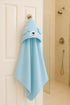 Generic Set (2-Pack) Set) My Tiny Nugget Hooded Baby Bath Towel Soft & Absorbent | Blue & White | Cute Animal Hood |