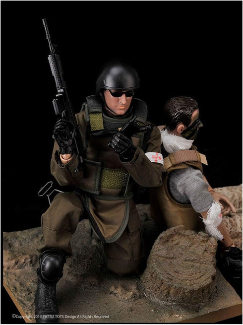 BJPEY 7Buy 12in 1:6 Action Figures Toy Stand Bendable Soldier Model Toy (Medic)