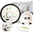 Bamboo Toddler Dinnerware Set, 5Pcs Baby Plates and Bowls, Christmas Kids Dishes Set with Plate, Bowl, Cup, Fork, and
