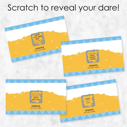 Big Dot of Happiness Oktoberfest Scratch Off Dare Cards, 22 Count, German Beer Festival Game