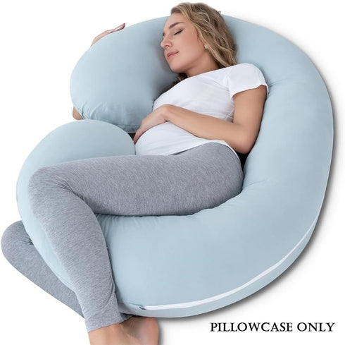 INSEN C-Shaped Pregnancy Body Pillow Cover - Green Jersey