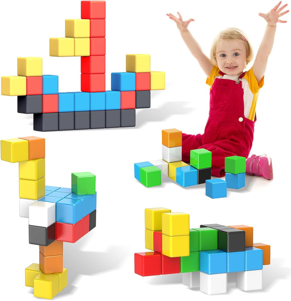 Magnetic Building Blocks Toys for Toddler Girls & Boys, Age 2-4, 3-5, 4-8, Upgraded 3D STEM Montessori Toys