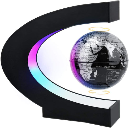MOKOQI Magnetic Levitating Globe with LED Light - Cool Tech Gift for Men, Boys, and Girls