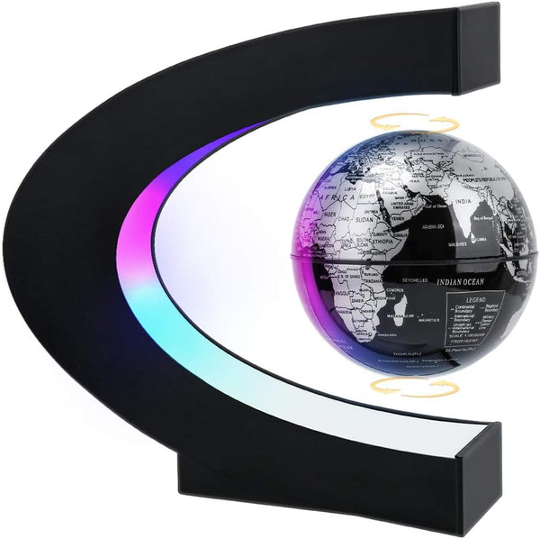 MOKOQI Magnetic Levitating Globe with LED Light - Cool Tech Gift for Men, Boys, and Girls